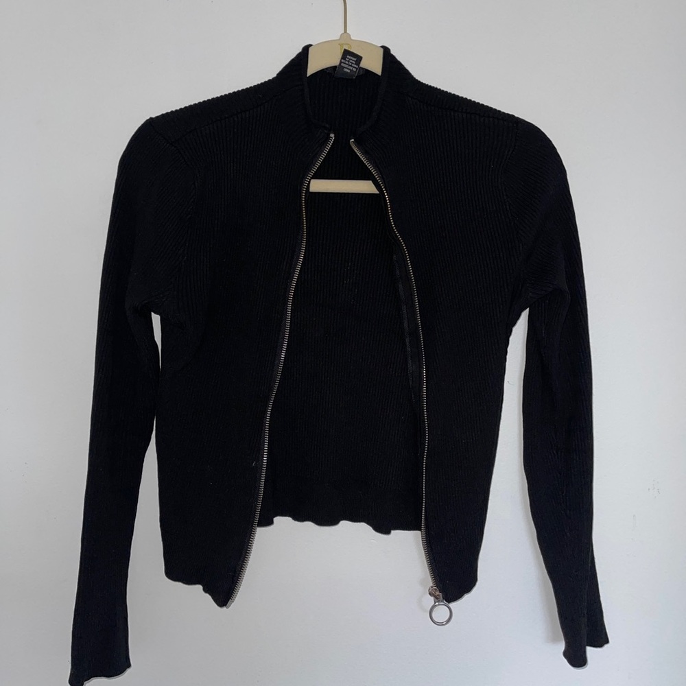 Zip Up Ribbed Sweater - Picture 3 of 4